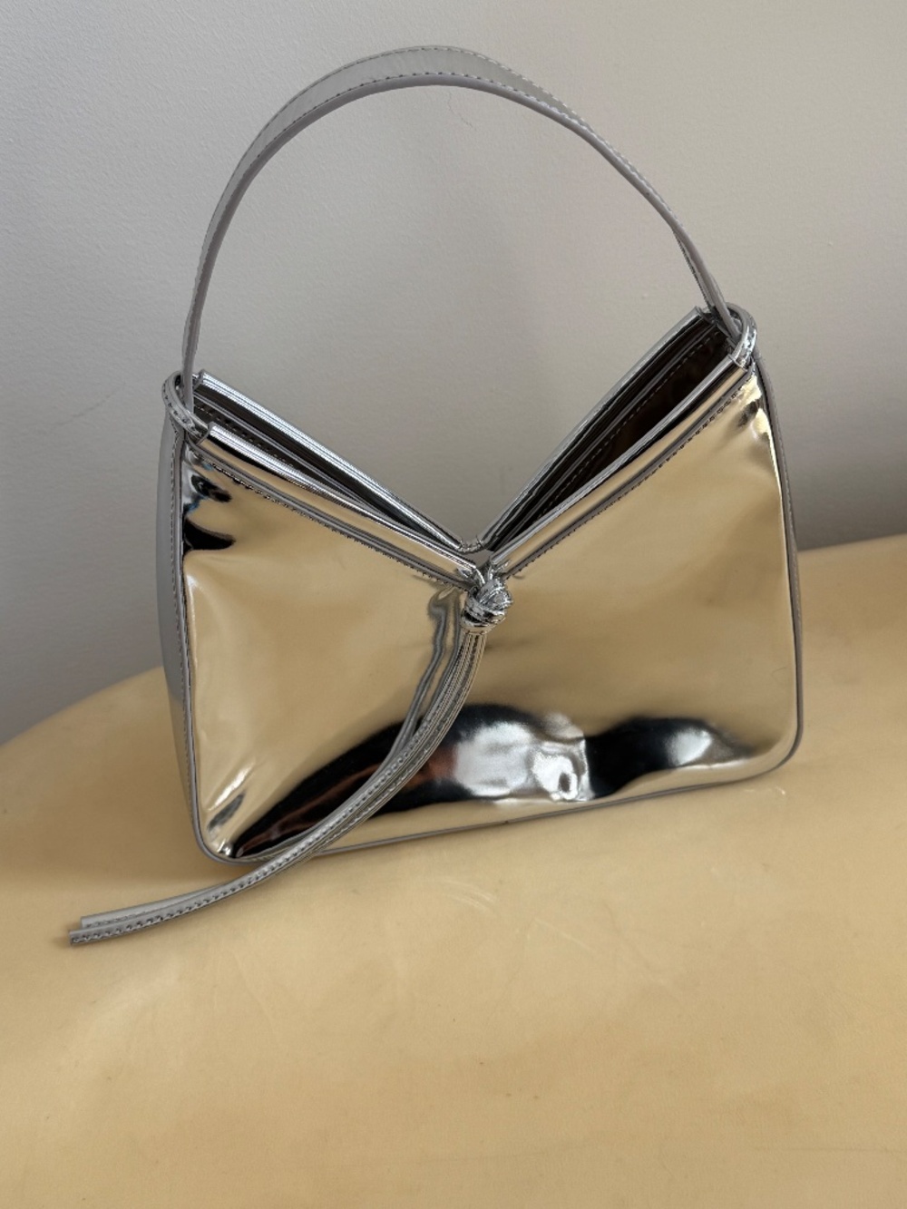 Silver Mirror Top-Handle Mini Bag - Picture 3 of 6
